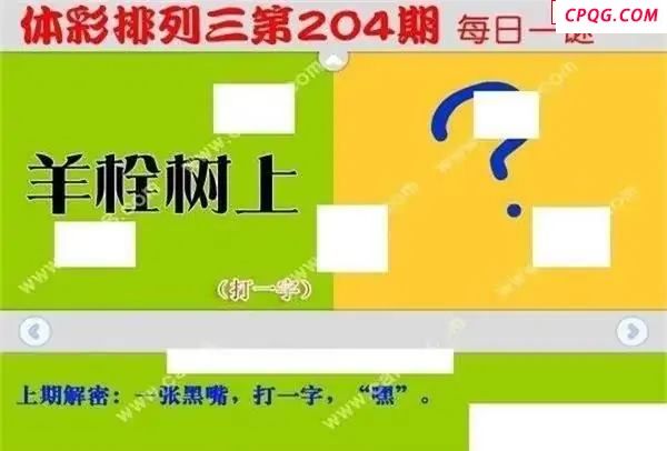 体彩P32045年204期 每日一迷图