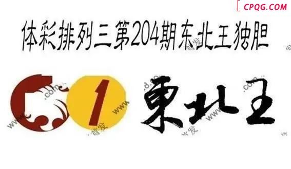 体彩P32045年204期 东北王独胆图