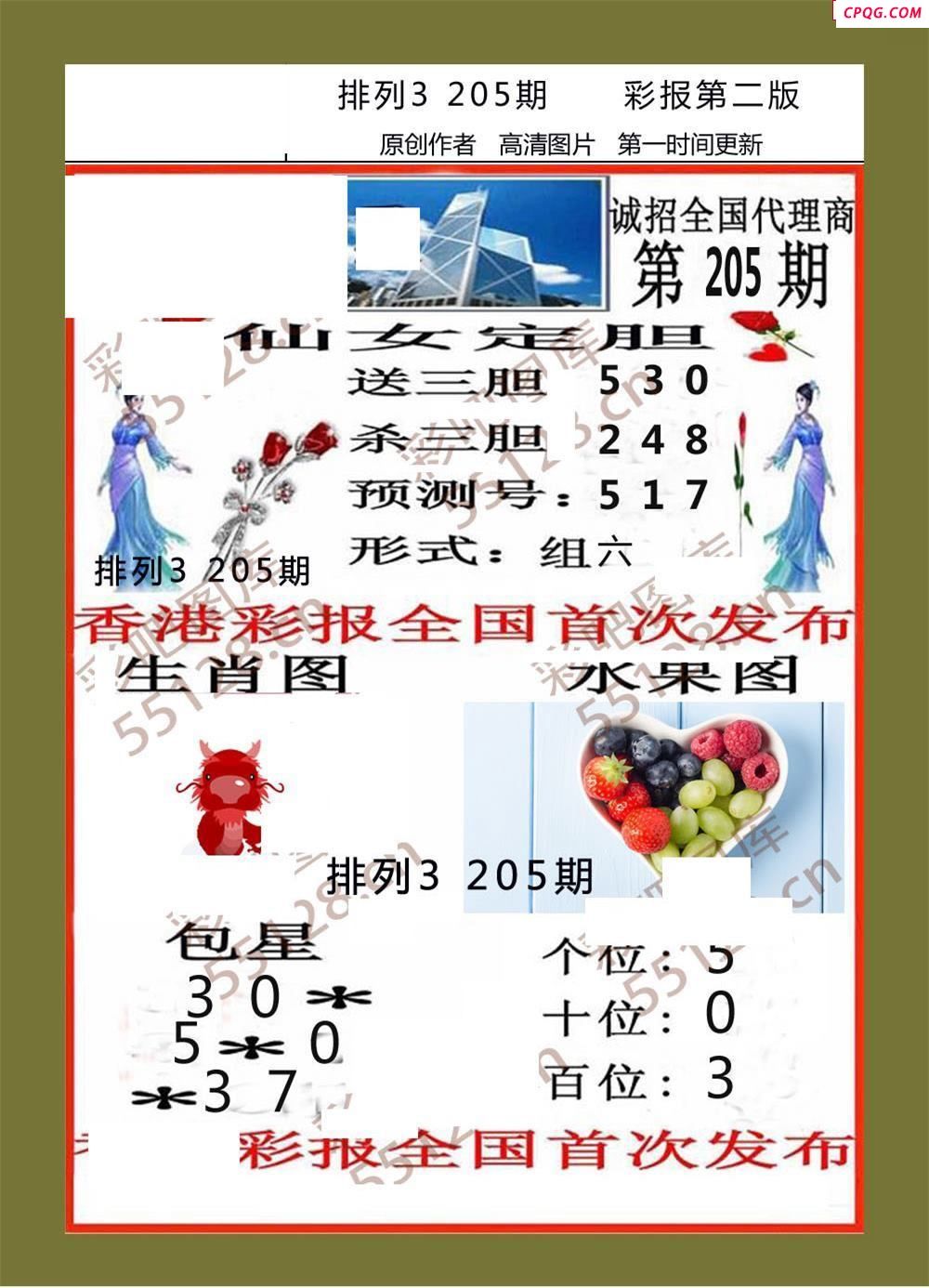 香岛彩报205期体彩p3图谜