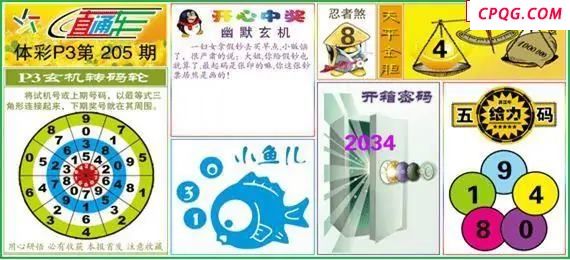 体彩P325年图迷205期 直通车