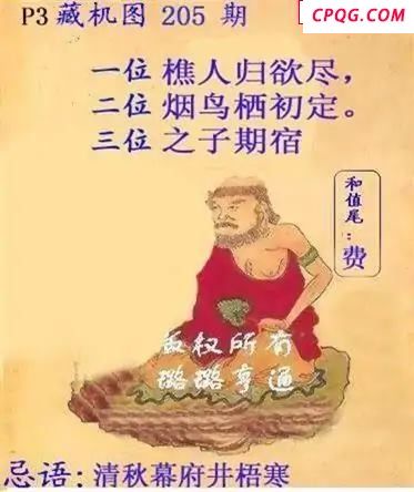 体彩P32045年205期 鬼六藏机图