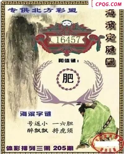体彩P32045年205期 海滨定胆图