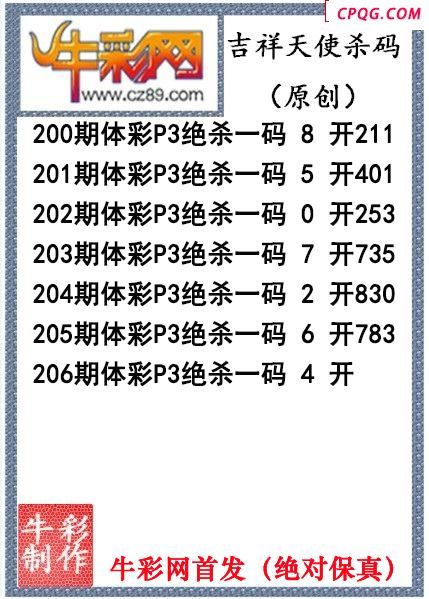 吉祥天使杀码206期P3图谜（原创）