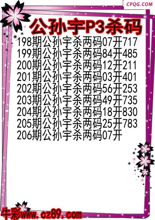 25年206期公孙宇P3杀码图
