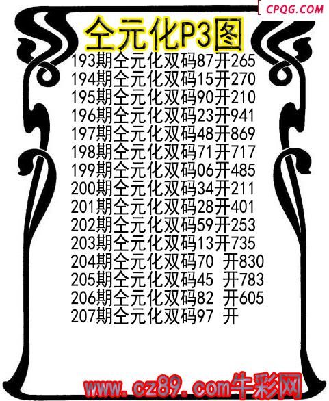25年207期仝元化P3图谜