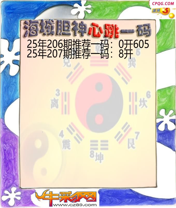 海城胆神心跳一码207期体彩P3图谜
