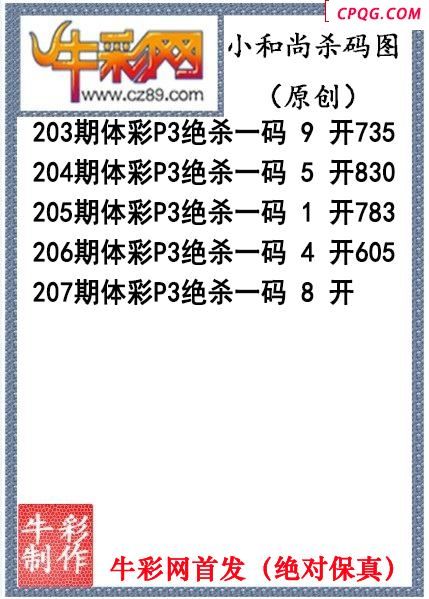 小和尚杀码207期今期体彩P3图谜（原创）