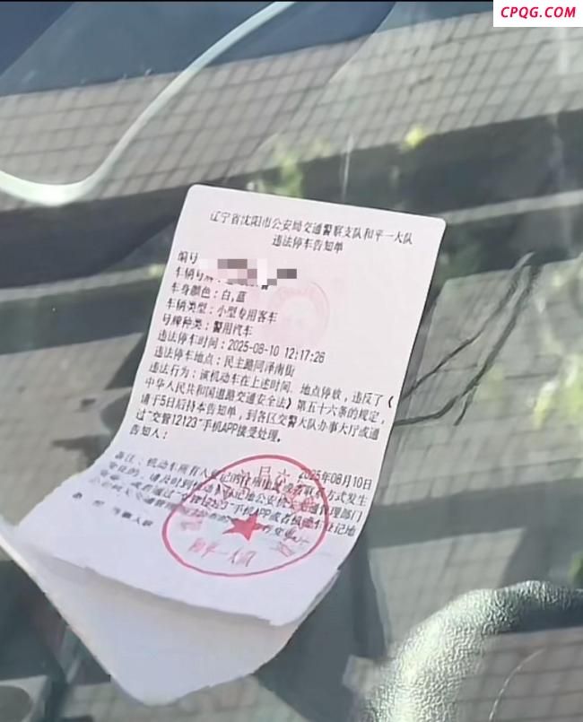 交警给违停在路边的公安警用汽车贴罚单 执法一视同仁