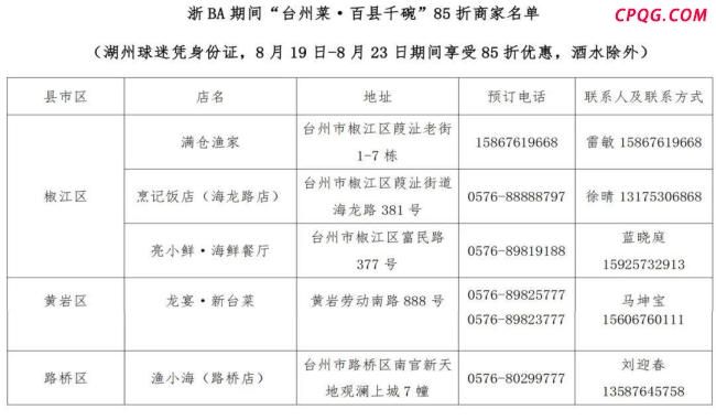 台州为湖州市民准备专属文旅大礼包 赛事期间享多重优惠