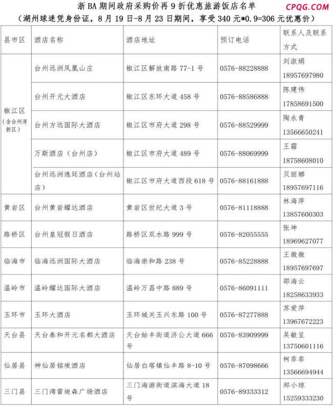 台州为湖州市民准备专属文旅大礼包 赛事期间享多重优惠