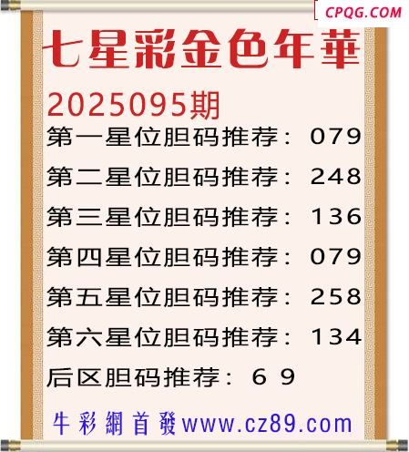 七星彩2025年095期金色年华胆码图谜