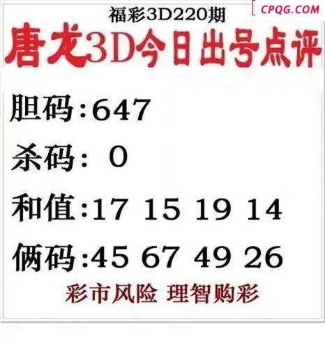唐龙点评2025220期3d图谜