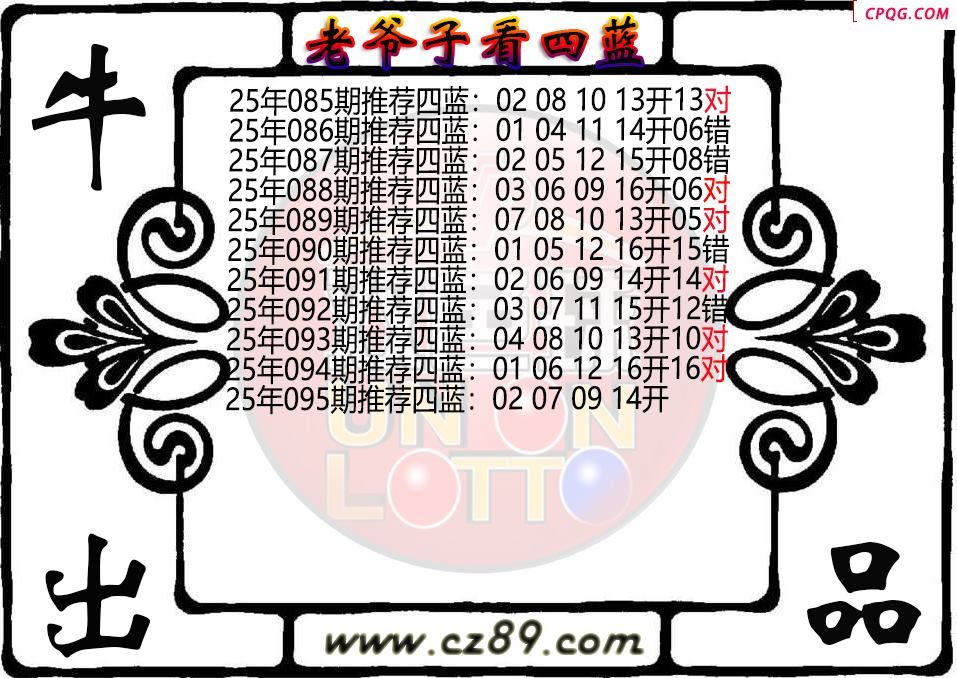 双色球095期老爷子看四蓝图谜