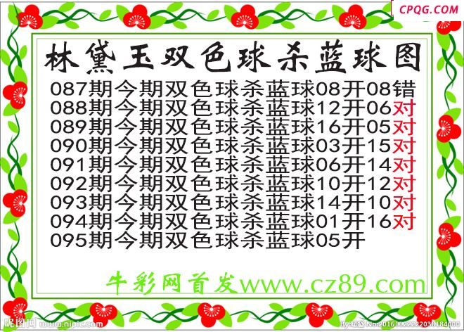 林黛玉杀蓝号095期双色球图谜