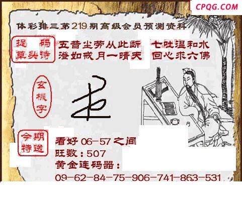 体彩P3219期 5188图谜（2025特一级会员版）