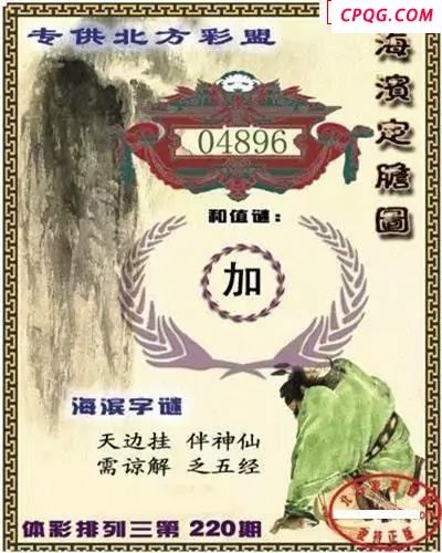 体彩P32025年220期 海滨定胆图