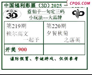 2025220期蓝仙子一句定三码