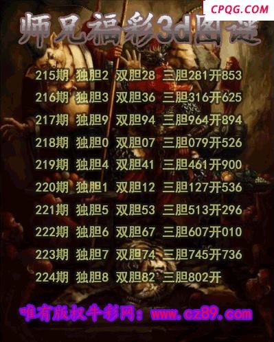 师兄送胆2025224期3d图谜（原创）