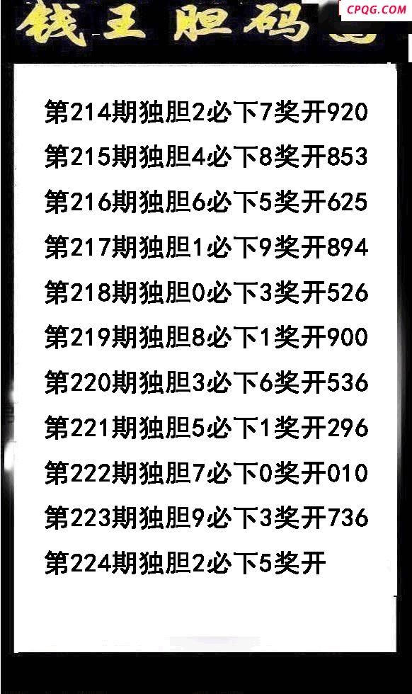 钱王胆码2025224期3d图谜