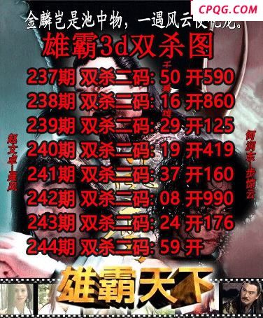 雄霸杀码2025244期3d图谜（原创）