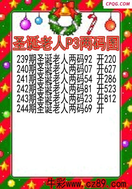 25年244期圣诞老人P3两码图