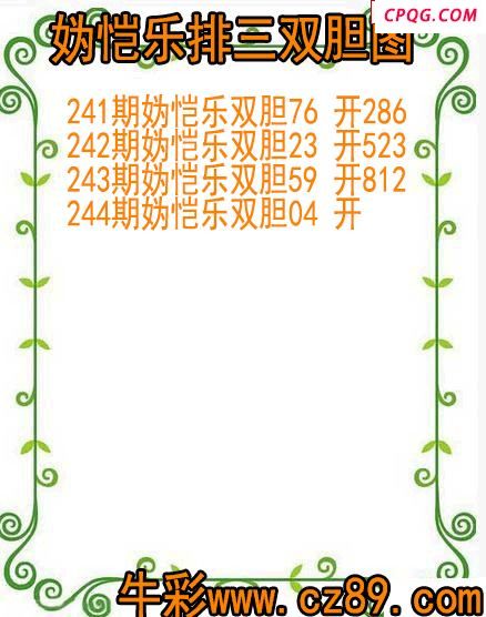 25年244期妫恺乐排三双胆图