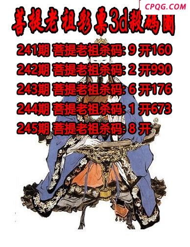菩提老祖杀码2025245期3d图谜（原创）