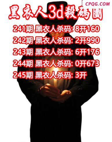 黑衣人杀码2025245期3d图谜（原创）