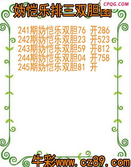 25年245期妫恺乐排三双胆图