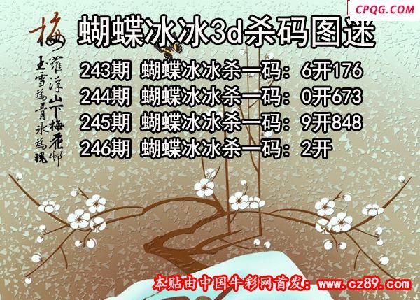 蝴蝶冰冰杀码2025246期3d图谜（原创）