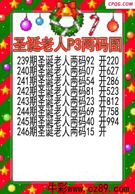 25年246期圣诞老人P3两码图