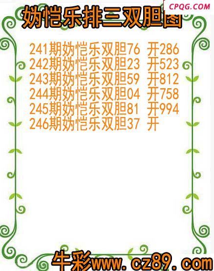 25年246期妫恺乐排三双胆图