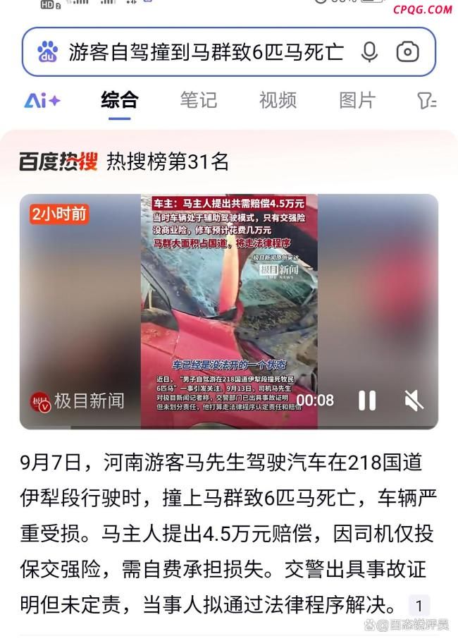 交警回应游客自驾撞死6匹马