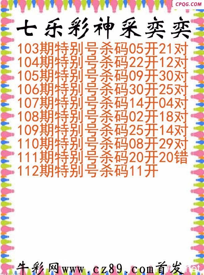 七乐彩2025112期神采奕奕图谜