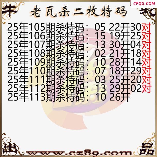 七乐彩2025113期老瓦杀特码图谜
