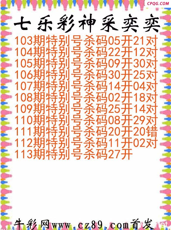 七乐彩2025113期神采奕奕图谜