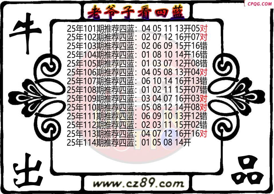 双色球114期老爷子看四蓝图谜