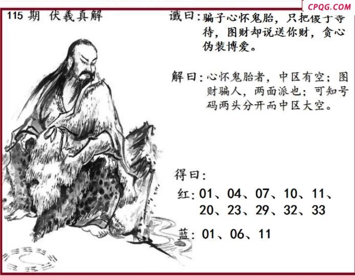 双色球2025年图迷115期 伏羲真解图