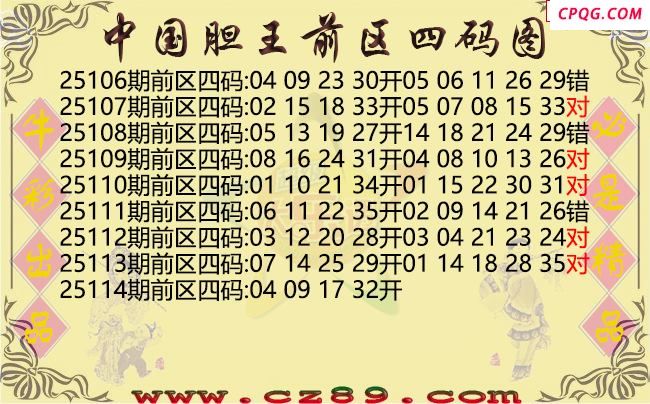 大乐透114期中国胆王前区四码图谜