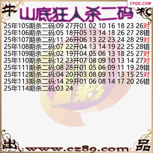 七乐彩2025114期山底狂人杀二码图谜