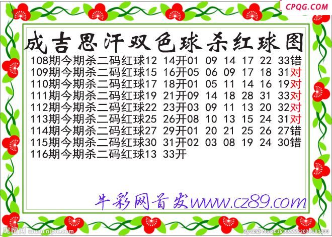 成吉思汗杀两码红球116期双色球图谜