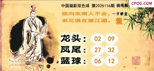 提笔揭奖25年116期双色球图谜