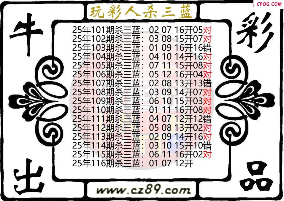 双色球116期玩彩人杀三蓝图谜