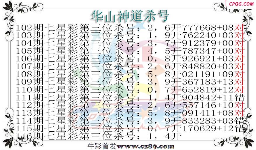 七星彩2025116期华山神道杀号图迷