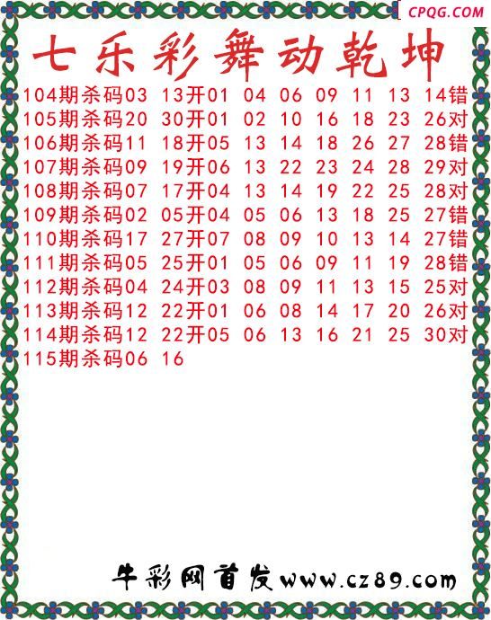 七乐彩2025115期舞动乾坤图谜