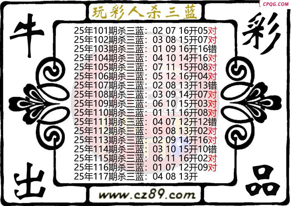 双色球117期玩彩人杀三蓝图谜
