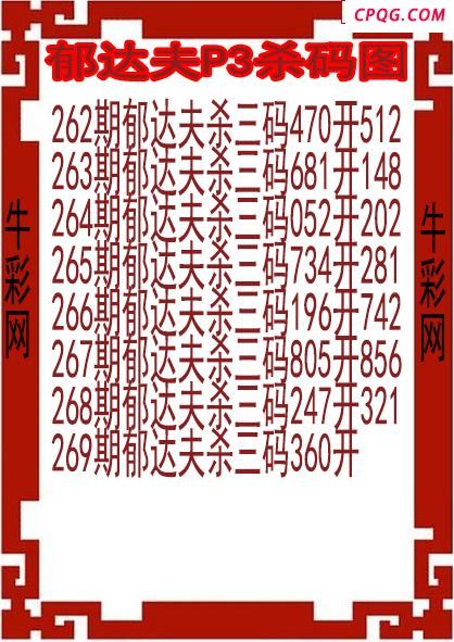 25年269期郁达夫P3杀码图