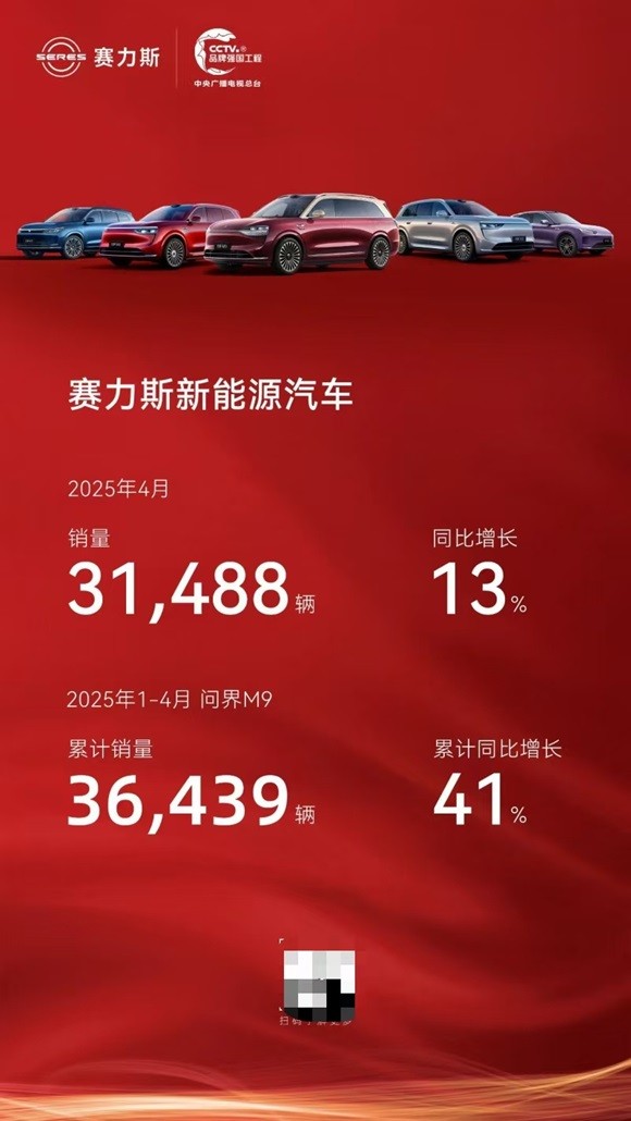 4月新能源汽车销量同比上涨13% 赛力斯智能安全树立行业新标